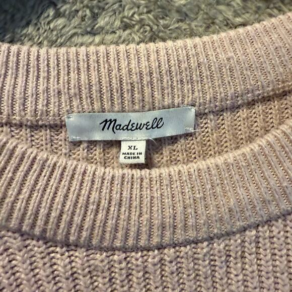 Madewell Pink Front Patch Pocket Thick Ribbed Knit Sweater XL - Picture 5 of 10
